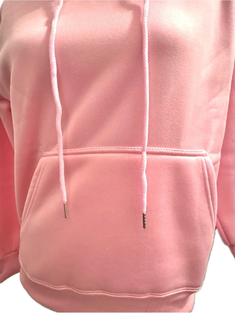 Women's Pink Hooded Pullover Sweatshirt with front pocket New!